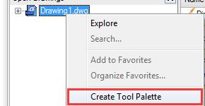 How to create tool palettes from block libraries